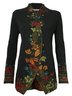 Floral Boho Ethnic Stand Collar Woolen Cloth Loose Heavyweight Jacket