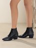 Lady Minimalist Crocodile Texture Embossed Block Heel Fashion Boots