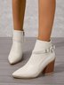 Elegant Buckle Strap Block Heel Fashion Boots