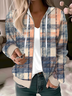 Classic Check Random Print Zipper H-Line Casual Hoodie Jacket