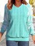 V Neck Geometric Casual Sweatshirt