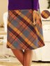Loose Casual Plaid Skirt