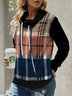Plaid Loose Casual Sweatshirt