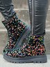 Multicolor Sequins Lace-Up Thick Bottom Fashion Boots