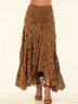 Halloween Lace Boho Ethnic Daily Loose Skirt H-Line Maxi Dress