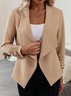Knitted Lapel Collar Casual Loose Jacket