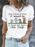 Women's Love Dogs Cotton Casual T-Shirt
