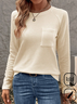 Knitted Casual Raglan Sleeve T-Shirt