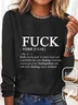 Text Letters Casual Jersey Loose T-Shirt