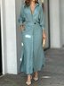 Simple Regular Fit Plain Dress With No Belt
