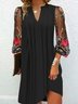 V Neck Casual Dress With No