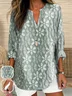 Floral Stand Collar Casual Loose Shirt