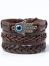 Vintage Multi-layer Ethnic Woven Wax Rope Leather Bracelet