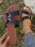 Plain Casual Pu Slide Sandals