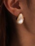 1pair Elegant Geometric Shape Faux Pearl Earrings