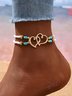 Heart to Heart Turquoise Double Layer Feet Chain