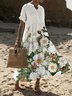 Floral Casual V Neck Dress
