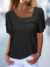 Casual Lace Asymmetrical T-Shirt