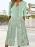 Plus Size Crew Neck Casual Loose Two-Piece Set