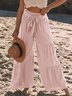 Plain Casual Loose Cotton And Linen Pants