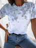 Plus Size Floral Crew Neck Casual T-Shirt