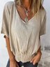 V Neck Casual Blouse