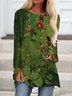 Crew Neck Floral Casual Loose T-Shirt