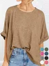 Crew Neck Loose Casual Plain T-Shirt