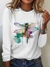 Dragonfly Casual Cotton-Blend Crew Neck T-Shirt
