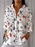 Loose Shirt Collar Casual Floral Shirt