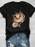 Casual Cotton Cat Loose T-Shirt