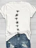 Casual Floral Crew Neck Cotton T-Shirt