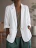 Plain Lapel Collar Casual Loose Blazer