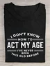 Casual Text Letters Cotton T-Shirt