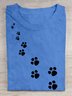 Casual Dog Paw Print T-Shirt