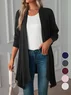 Knitted Casual Plain Kimono