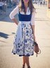 Women's Summer Lace V Neck Party Going Out Vintage Midi X-Line Dress