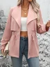 Plain Loose Casual Shawl Collar Jacket