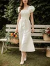 Plain Linen Vacation Dress