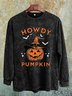 Halloween Western Style Distressing Crew Neck Sweatshirt