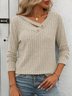 Crew Neck Plain Casual Loose T-Shirt