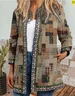 Women Casual Floral Spring/Fall Zipper Natural Loose Regular Jackets