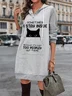Casual Buckle Hoodie Plaid Dress With No