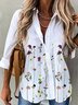 Shirt Collar Casual Floral Shirt
