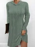 Casual Plain Regular Fit Yarn/Wool Yarn Dress With No