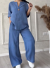 Loose Casual Hoodie Plain Two-Piece Set