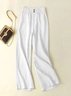 Buckle Casual Loose Plain Pants