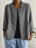 Casual Loose Cotton And Linen Shawl Collar Kimono