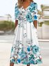 Women's Floral Cross V Neck Daily Going Out Casual Dress