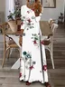Crew Neck Casual Dress With No